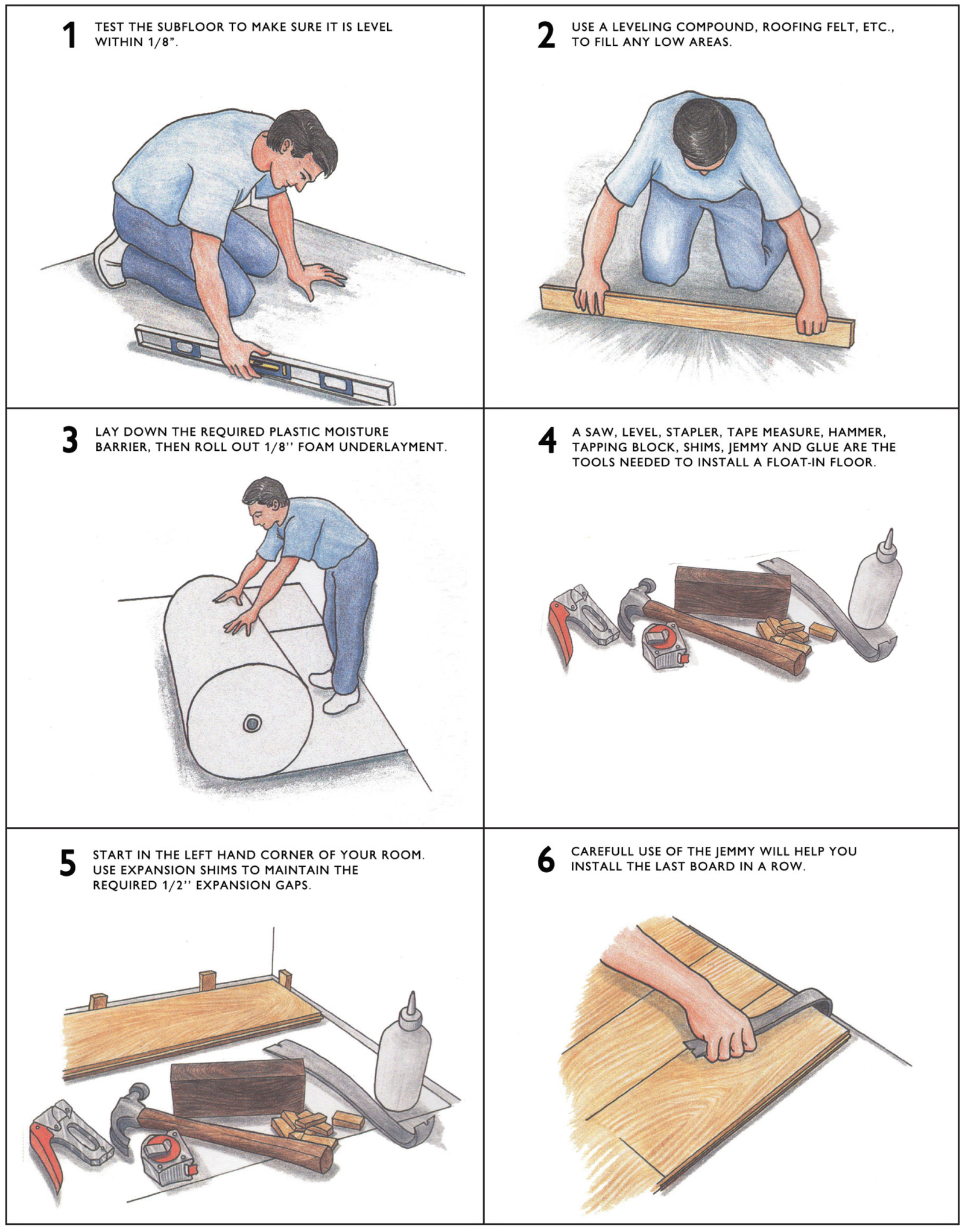 Installation guide for wood flooring